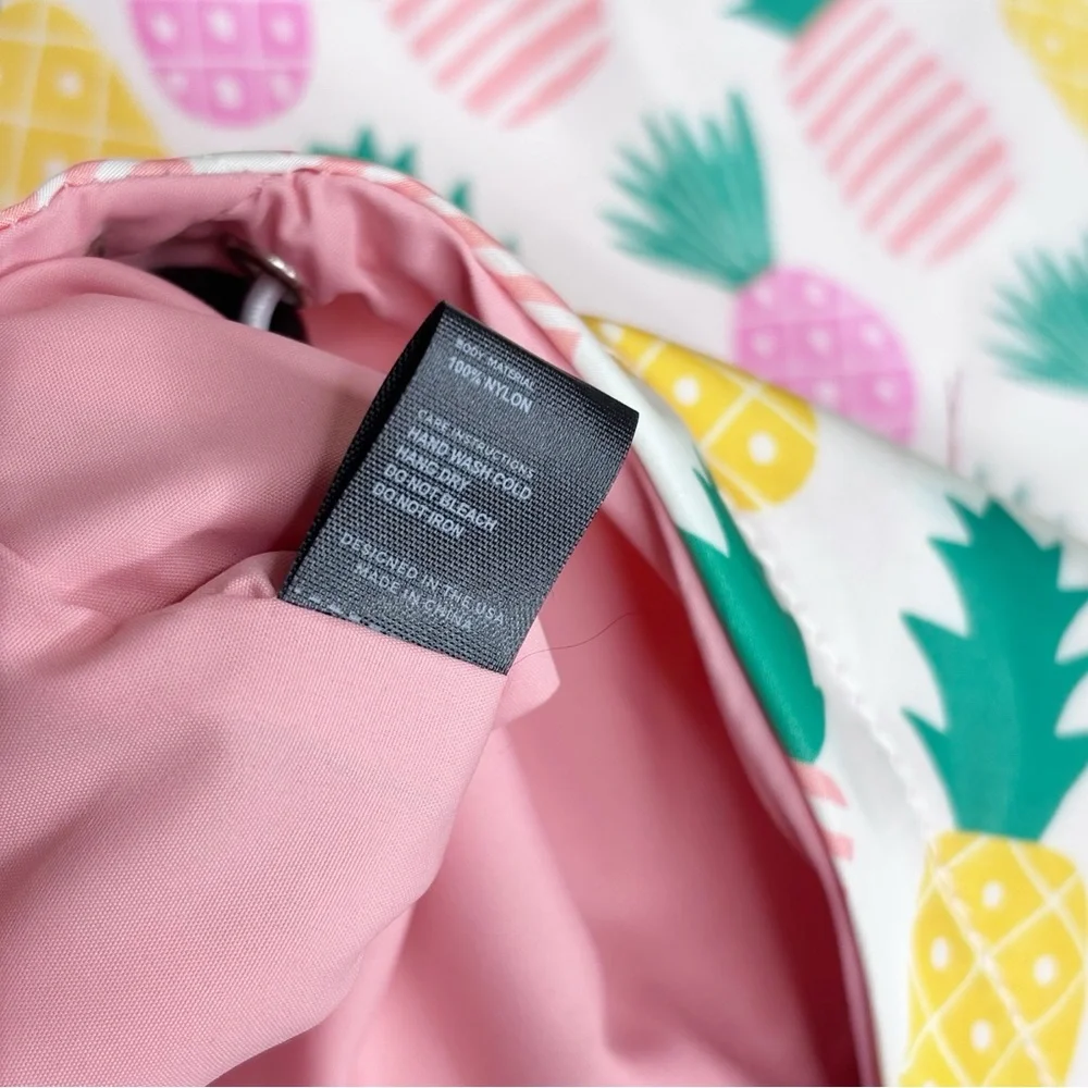 Lucy & Co. Pineapple Hooded Reversible Dog Rain Coat Pink Size XL EUC
